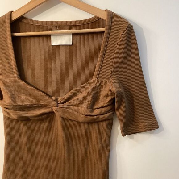 Citizens of Humanity Parie Twist Top Brown Neutral Blouse Women’s Size M - Picture 6 of 13